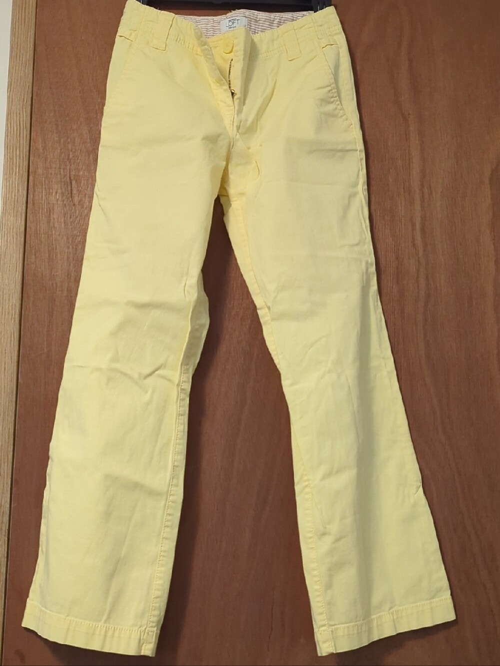 LOFT Petite Light Yellow Mid-Rise Pants